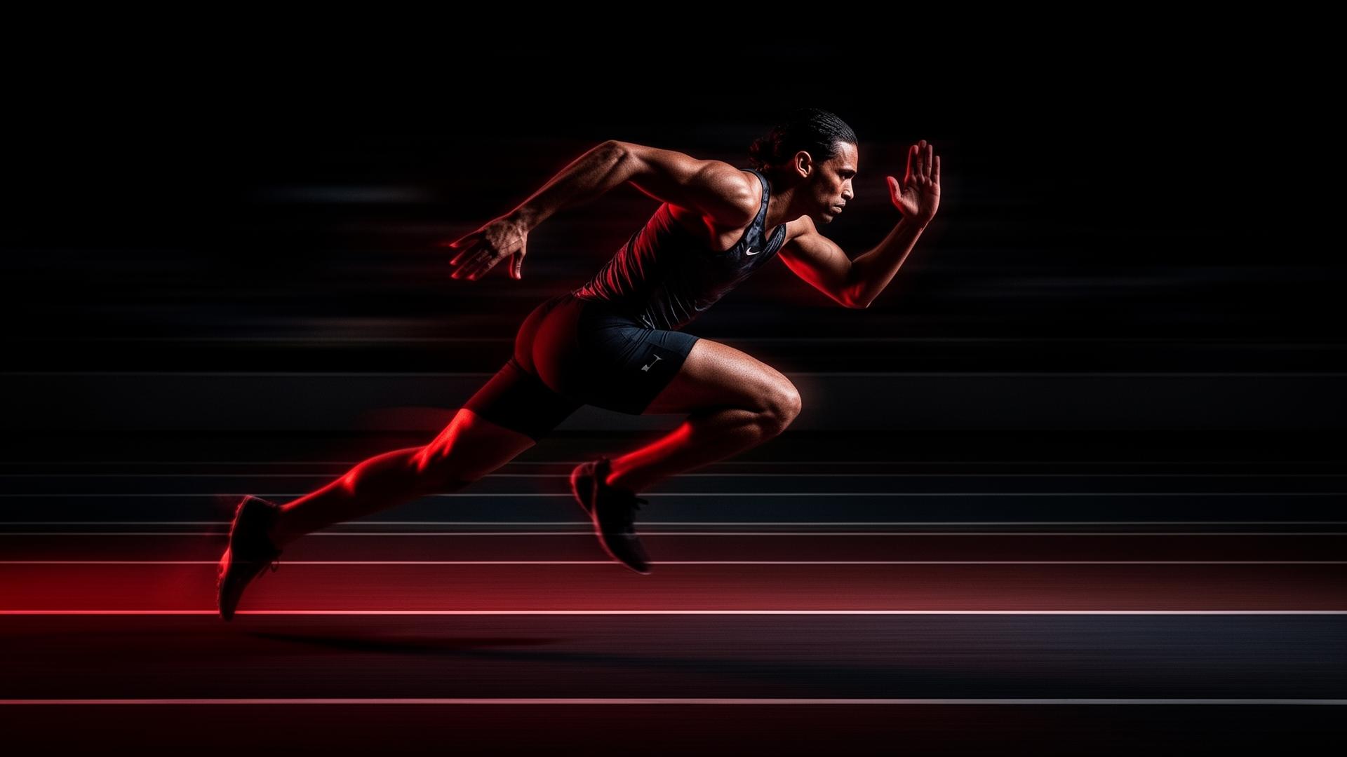 Athlete sprinting